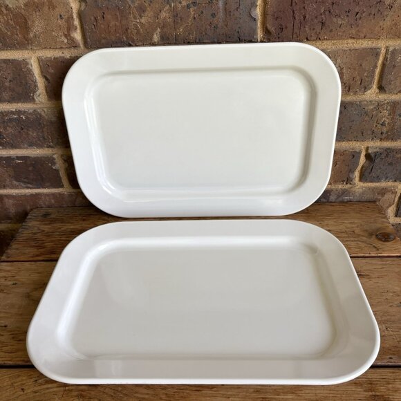 Vintage Texas Ware -  2 Trays # 142 Melamine Platter White Dallas Texas MCM - Picture 1 of 7